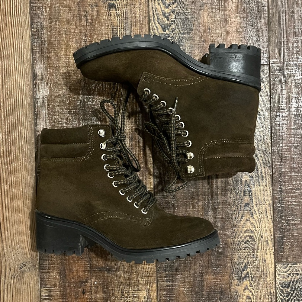 Steve Madden forest green combat boots